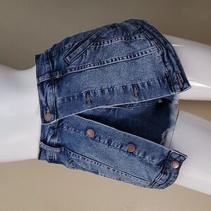 Vibrant Miu Mini Denim Skirt With Short